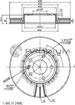 Ashuki P330-033 - Тормозной диск autospares.lv