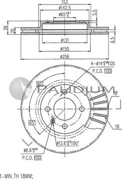 Ashuki P330-037 - Тормозной диск autospares.lv