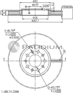 Ashuki P330-025 - Тормозной диск autospares.lv