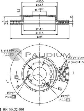 Ashuki P330-020 - Тормозной диск autospares.lv