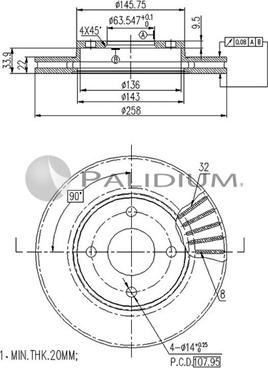 Ashuki P330-021 - Тормозной диск autospares.lv