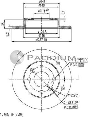 Ashuki P330-075 - Тормозной диск autospares.lv