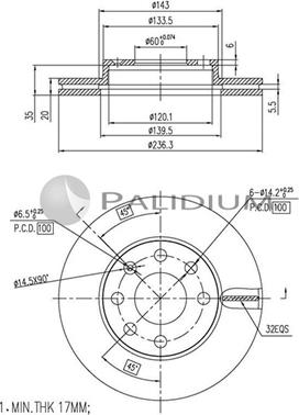 Ashuki P330-072 - Тормозной диск autospares.lv