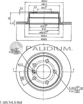 Ashuki P330-145 - Тормозной диск autospares.lv