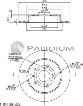 Ashuki P330-146 - Тормозной диск autospares.lv