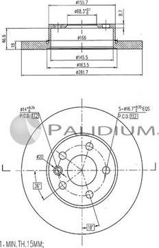 Ashuki P330-140 - Тормозной диск autospares.lv