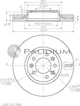 Ashuki P330-148 - Тормозной диск autospares.lv