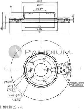 Ashuki P330-143 - Тормозной диск autospares.lv