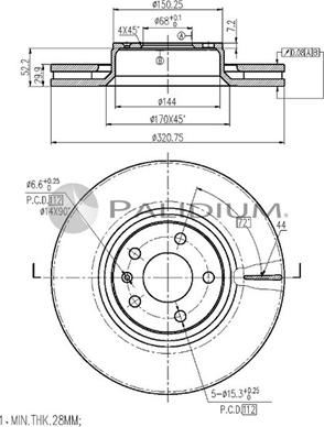 Ashuki P330-142 - Тормозной диск autospares.lv