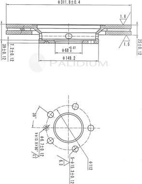 Ashuki P330-147 - Тормозной диск autospares.lv