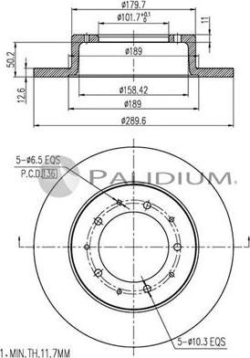 Ashuki P330-159 - Тормозной диск autospares.lv