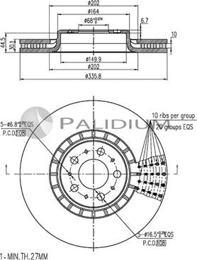 Ashuki P330-164 - Тормозной диск autospares.lv