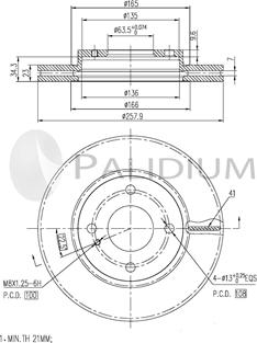 Ashuki P330-109 - Тормозной диск autospares.lv