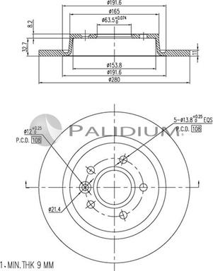 Ashuki P330-106 - Тормозной диск autospares.lv