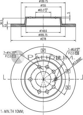 Ashuki P330-101 - Тормозной диск autospares.lv