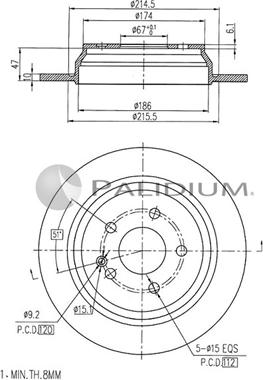 Ashuki P330-102 - Тормозной диск autospares.lv