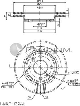 Ashuki P330-107 - Тормозной диск autospares.lv