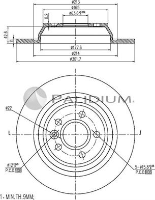 Ashuki P330-118 - Тормозной диск autospares.lv