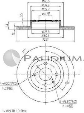 Ashuki P330-112 - Тормозной диск autospares.lv