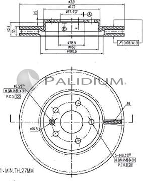 Ashuki P330-134 - Тормозной диск autospares.lv