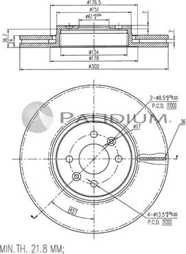 Ashuki P330-133 - Тормозной диск autospares.lv