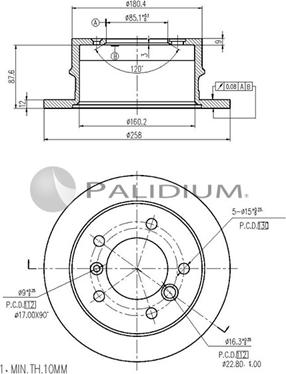 Ashuki P330-120 - Тормозной диск autospares.lv