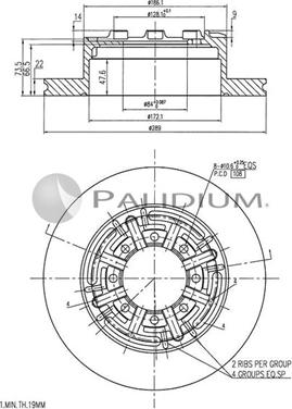 Ashuki P330-128 - Тормозной диск autospares.lv