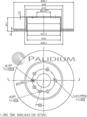 Ashuki P330-123 - Тормозной диск autospares.lv