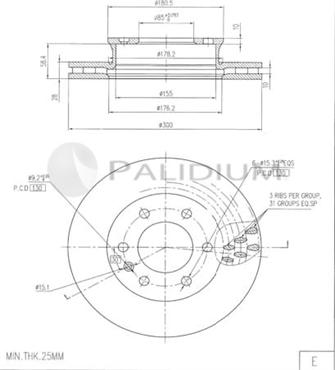 Ashuki P330-275 - Тормозной диск autospares.lv