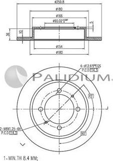 Ashuki P331-045 - Тормозной диск autospares.lv