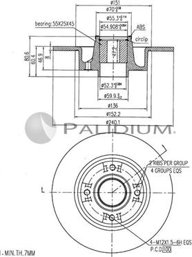 Ashuki P331-042 - Тормозной диск autospares.lv