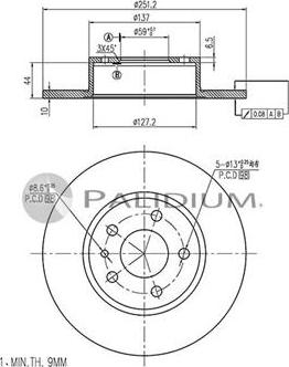 Ashuki P331-059 - Тормозной диск autospares.lv