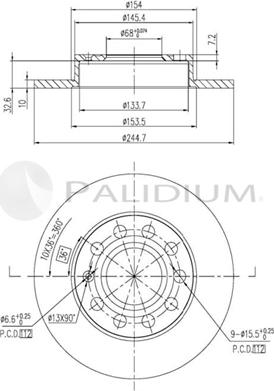 Ashuki P331-055 - Тормозной диск autospares.lv