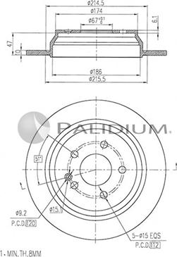 Ashuki P331-050 - Тормозной диск autospares.lv