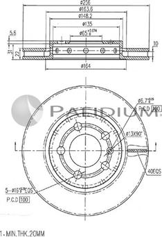 Ashuki P331-051 - Тормозной диск autospares.lv