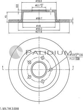 Ashuki P331-057 - Тормозной диск autospares.lv