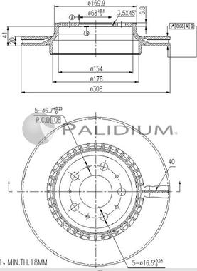 Ashuki P331-065 - Тормозной диск autospares.lv