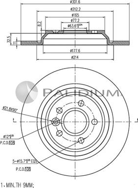 Ashuki P331-060 - Тормозной диск autospares.lv