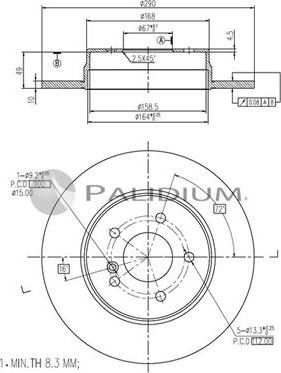 Ashuki P331-061 - Тормозной диск autospares.lv