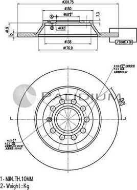 Ashuki P331-067 - Тормозной диск autospares.lv