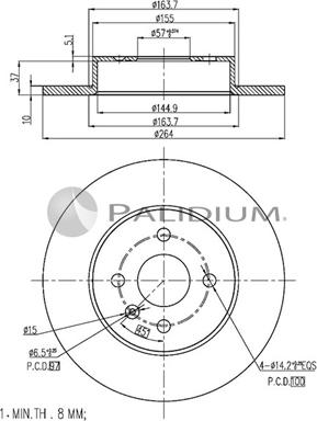 Ashuki P331-005 - Тормозной диск autospares.lv