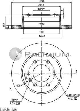 Ashuki P331-008 - Тормозной диск autospares.lv