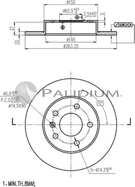 Ashuki P331-002 - Тормозной диск autospares.lv