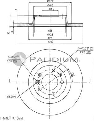 Ashuki P331-007 - Тормозной диск autospares.lv