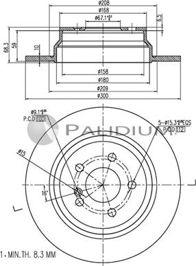 Ashuki P331-014 - Тормозной диск autospares.lv