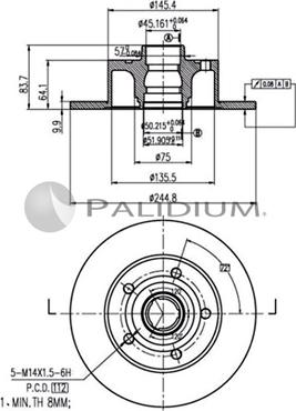 Ashuki P331-016 - Тормозной диск autospares.lv