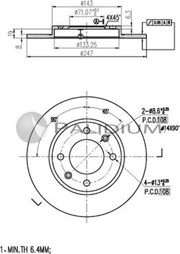 Ashuki P331-010 - Тормозной диск autospares.lv