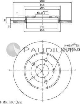 Ashuki P331-018 - Тормозной диск autospares.lv