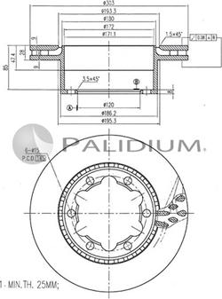 Ashuki P331-080 - Тормозной диск autospares.lv