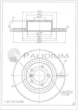 Ashuki P331-082 - Тормозной диск autospares.lv